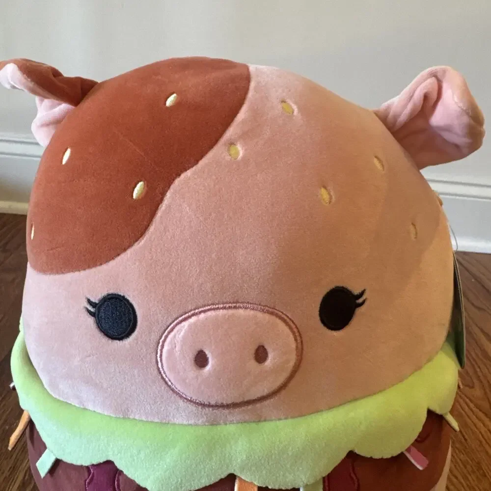 New Squishmallows Carnita Girl Pig BBQ Pulled Pork Sandwich Stuffy Plush Toy NWT